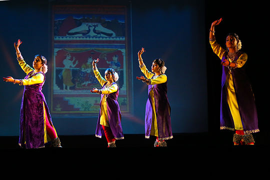 Sushmita Banerjee with students in Gauhar Jaan